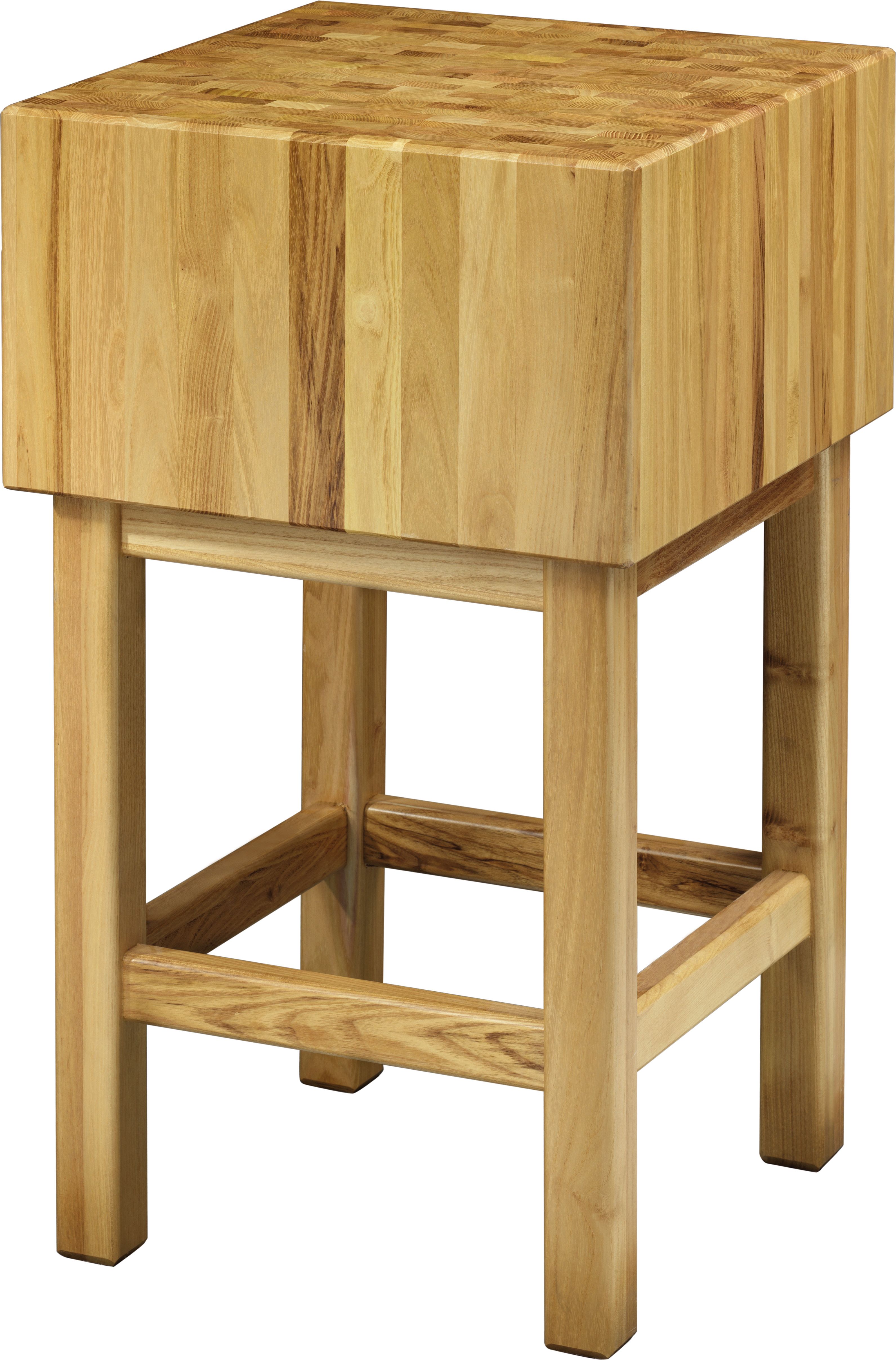 Hackblock – Holz – Stärke 17 cm – Untergestell Masse 70 x 40 x 90 cm