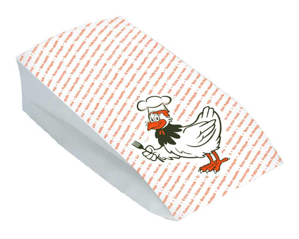 Hhnchenbeutel Warmhaltebeutel fr halbes Huhn 10-5+5-5x24 cm- 2-lagig- 100 Stk-