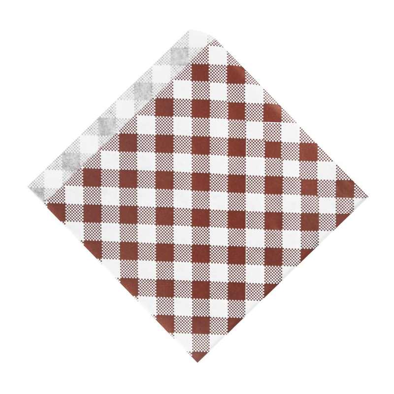 Hamburgerbeutel KARO 14 x 14 cm- oben und 1x seitlich offen- 500 Stk-