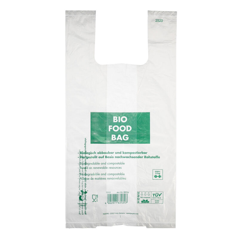 Hemdchentragetaschen Knotenbeutel BIO-Folie 14my transparent 55x28cm- 100 Stk-