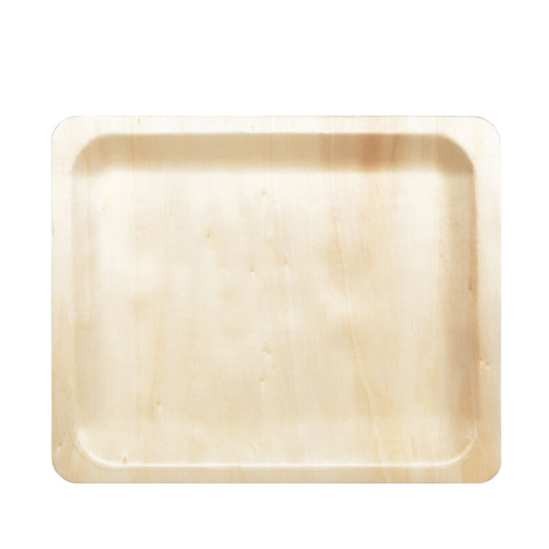 Holzteller Einwegteller aus Pappelholz rechteckig 26x22cm nachhaltig- 25 Stk-