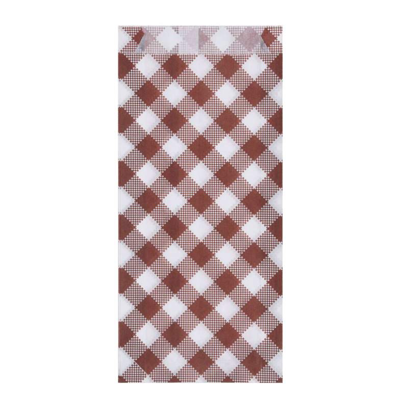 Hot dog Beutel KARO 8+3-5 x 20 cm mit Seitenfalten- 300 Stk-