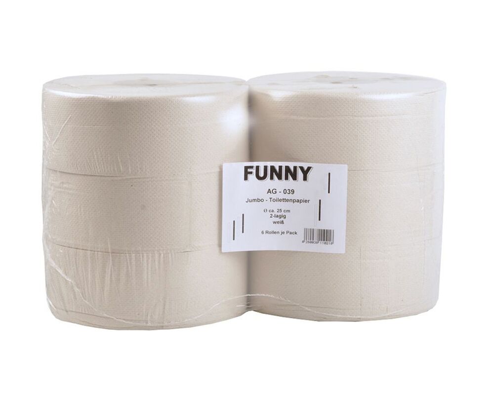 Jumbo Toilettenpapier Jumborollen 2-lagig Recyclingpapier- 6 Stk-