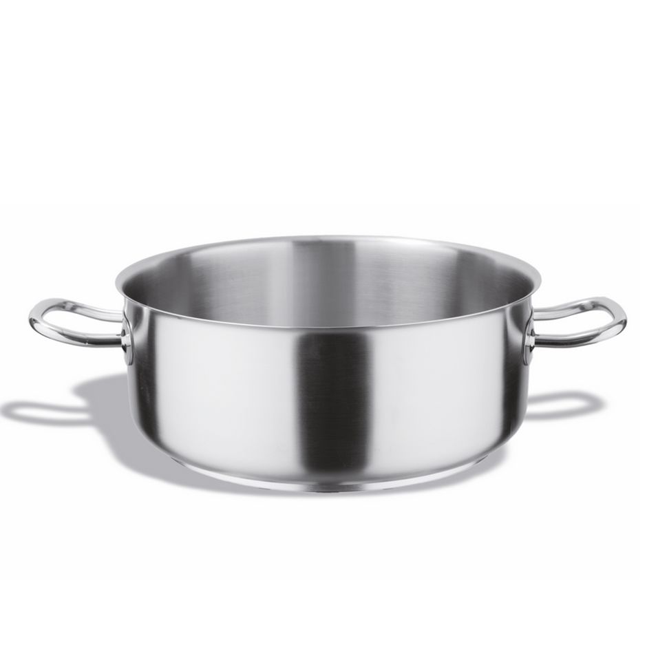 Kasserolle  Edelstahl  niedrig  Durchmesser 28 cm  Hhe 11 cm
