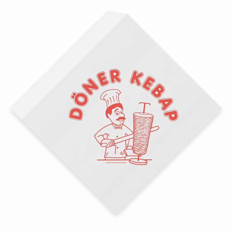 Kebapbeutel 16 x 16 cm- oben und 1x seitlich offen- 500 Stk-