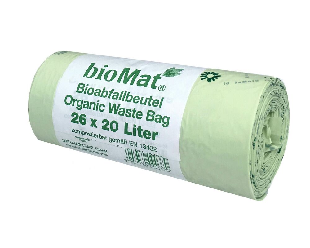kompostierbare Bioabfallbeutel 15L mit Henkel 44x56cm- 26 Stk-