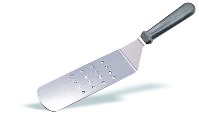 Kchenpalette  gelocht  Edelstahl  Spatelmass B 23 cm x H 7-5 cm