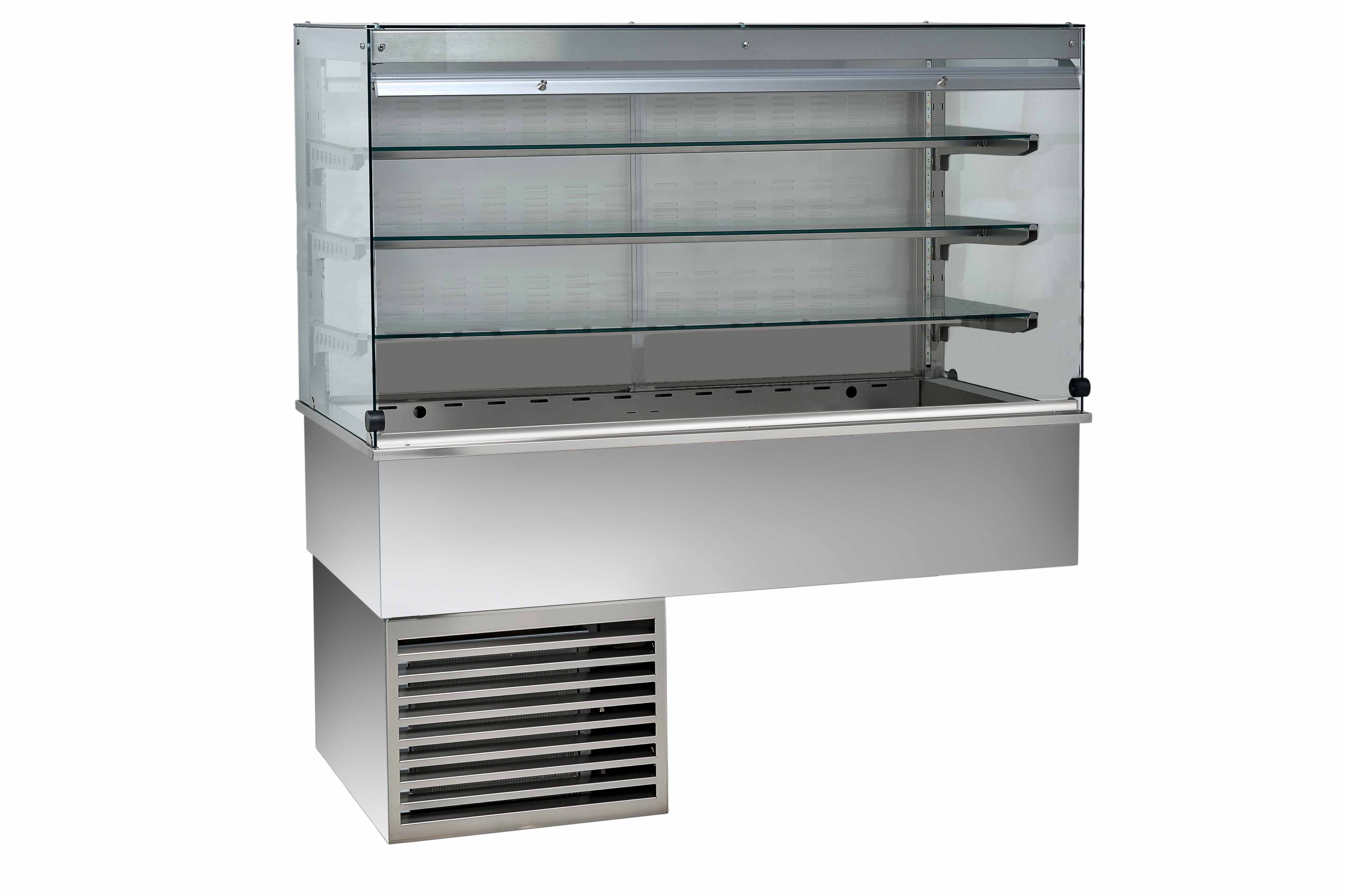 Khlvitrine  Umluftkhlung  kubisch  3 Ablagen  Kundenseite geschlossen  B 1460 mm