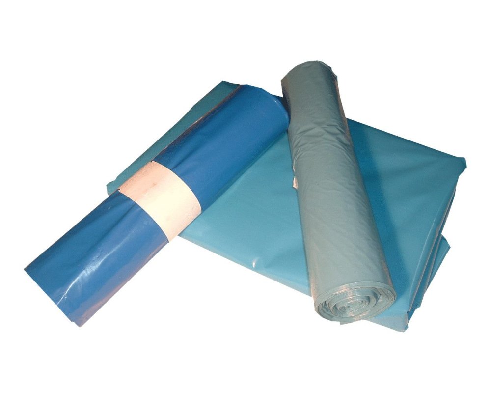 LDPE-Mllscke 120 L- 700 x 1100 mm- Typ 60 - 32 my Regenerat blau- 250 Stk-