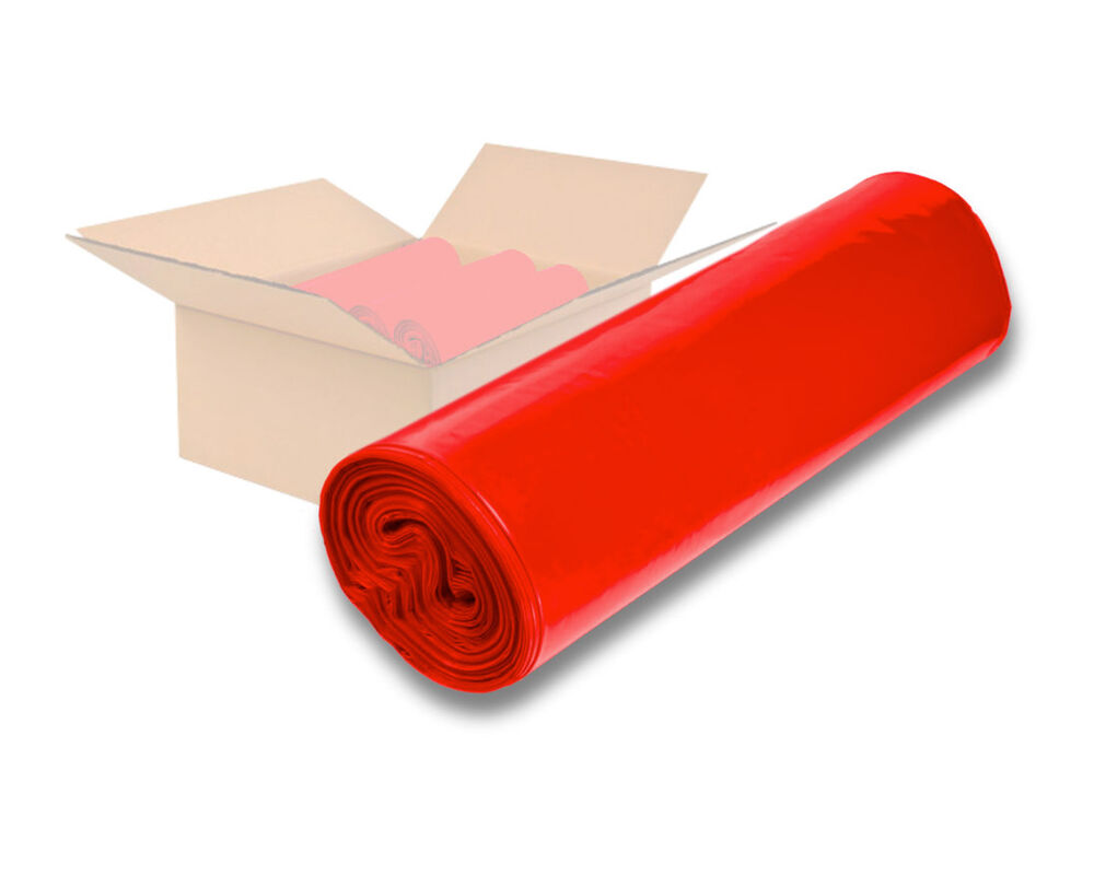 LDPE-Mllscke 120 L- 700 x 1100 mm- Typ 60 - 32 my- Regenerat rot- 250 Stk-