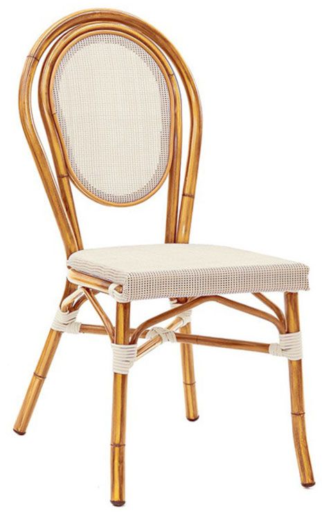 Lovely Stuhl – Aluminium – lackiert – Bambus – Sitzfläche und Rückenlehne – Textilene