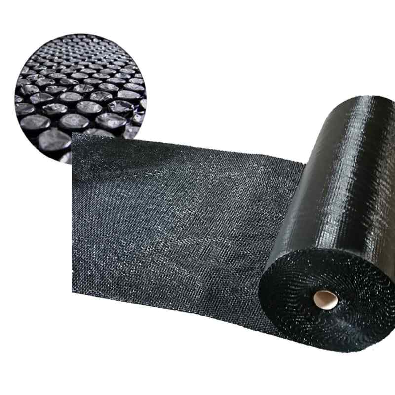 Luftpolsterfolie 120cm x 10m- schwarz blickdicht- 100my