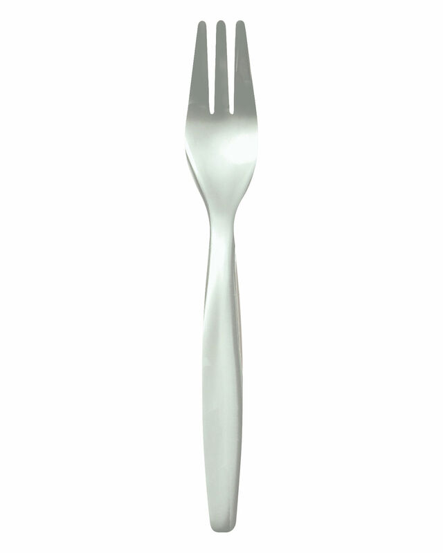 Mehrweg Kuchengabel Dessertgabel 155 mm bruchfest Kunststoff SAN silber- 25 Stk-