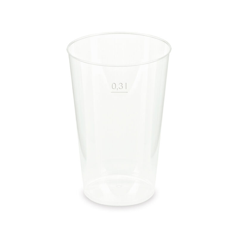 Mehrwegbecher Pfandbecher klar - extra stabil PP 0-3L Eichstrich O80mm- 15 Stk-
