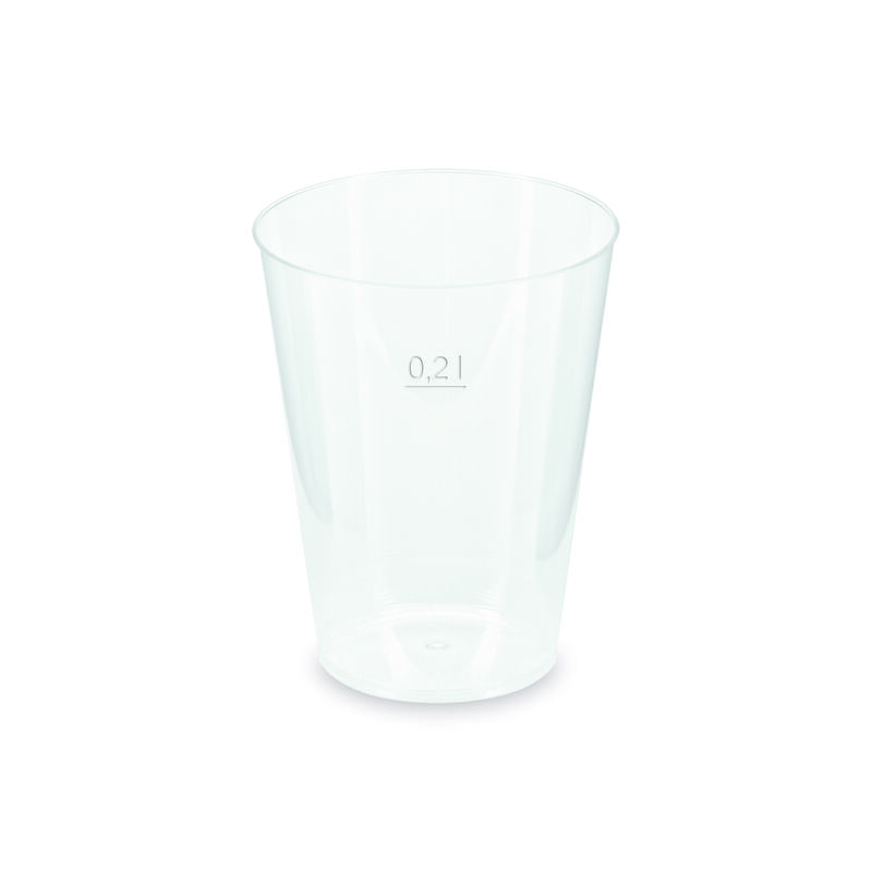 Mehrwegbecher Pfandbecher klar PP Eichstrich 0-2 l O 6-8 cm- 40 Stk-