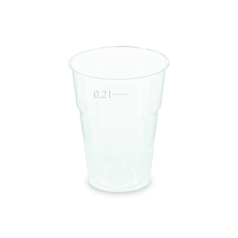 Mehrwegbecher Pfandbecher klar PP Eichstrich 0-2 l O 7-9 cm- 40 Stk-