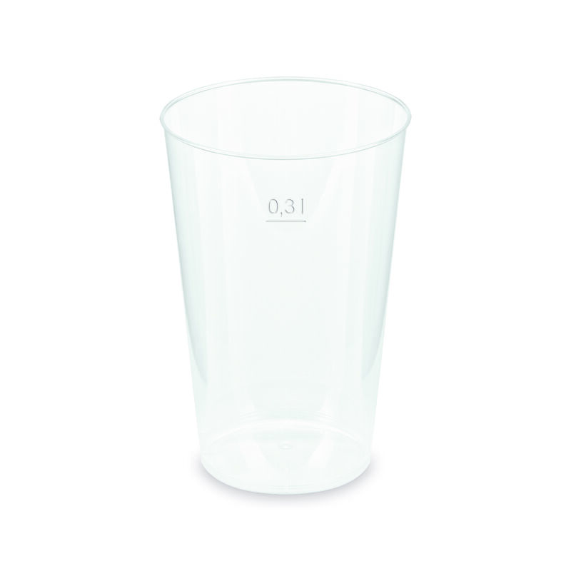 Mehrwegbecher Pfandbecher klar PP Eichstrich 0-3 l O 7-9 cm- 25 Stk-