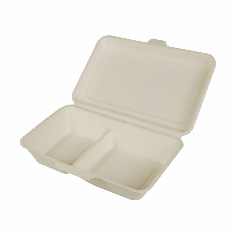 Menboxen aus Zuckerrohr PURE 2-geteilt 6-5 x 24 x 15-5 cm weiss- 25 Stk-