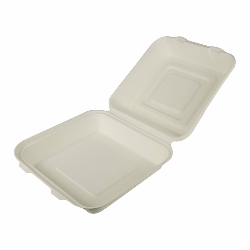 Menboxen aus Zuckerrohr PURE ungeteilt 8 x 25-5 x 25-5 cm weiss- 300 Stk-