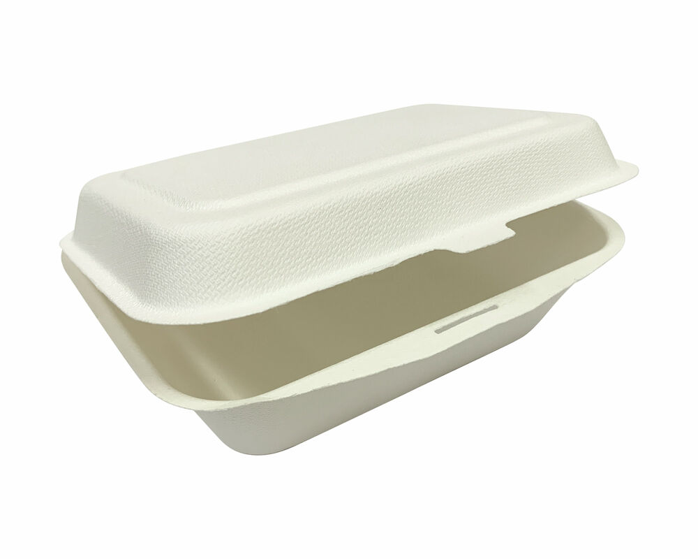 Menboxen ToGo 191x135x59mm 1-teilig aus Zuckerrohr nature weiss- 50 Stk-