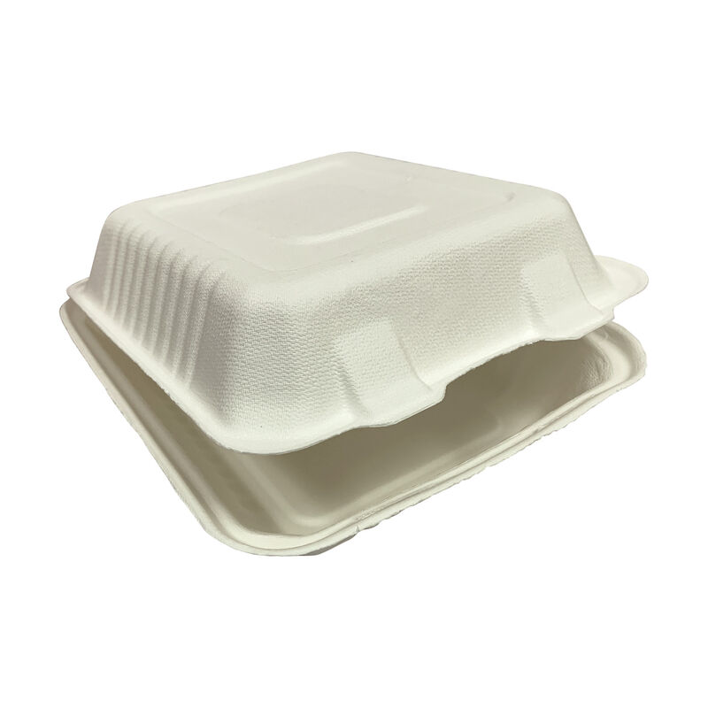 Menboxen ToGo 223x201x83mm 1-teilig aus Zuckerrohr nature weiss- 50 Stk-
