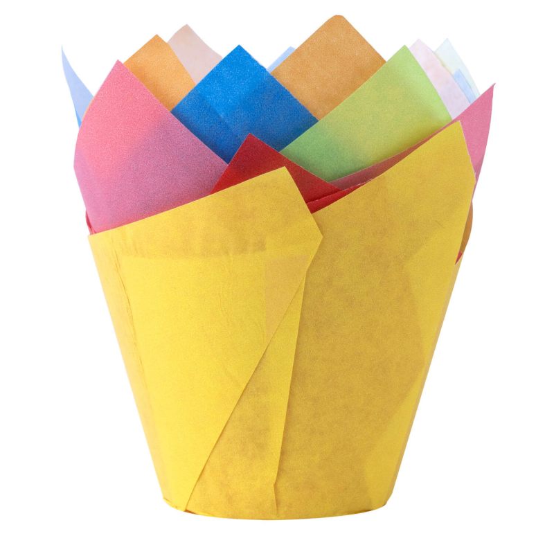 Muffin-Tulip-Wraps- Farbig sortiert- 160x160 mm- 1000 Stk-