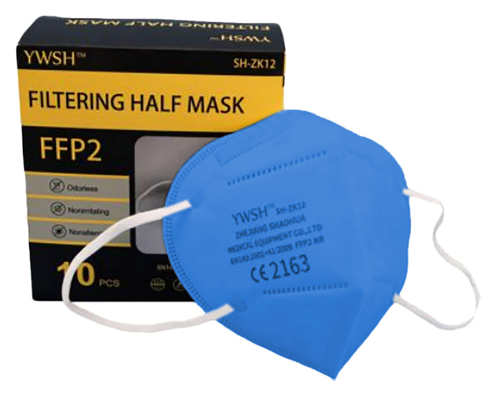 Mundschutzmasken FFP2 einzeln verpackt mit Nasenbgel hellblau- 10 Stk-