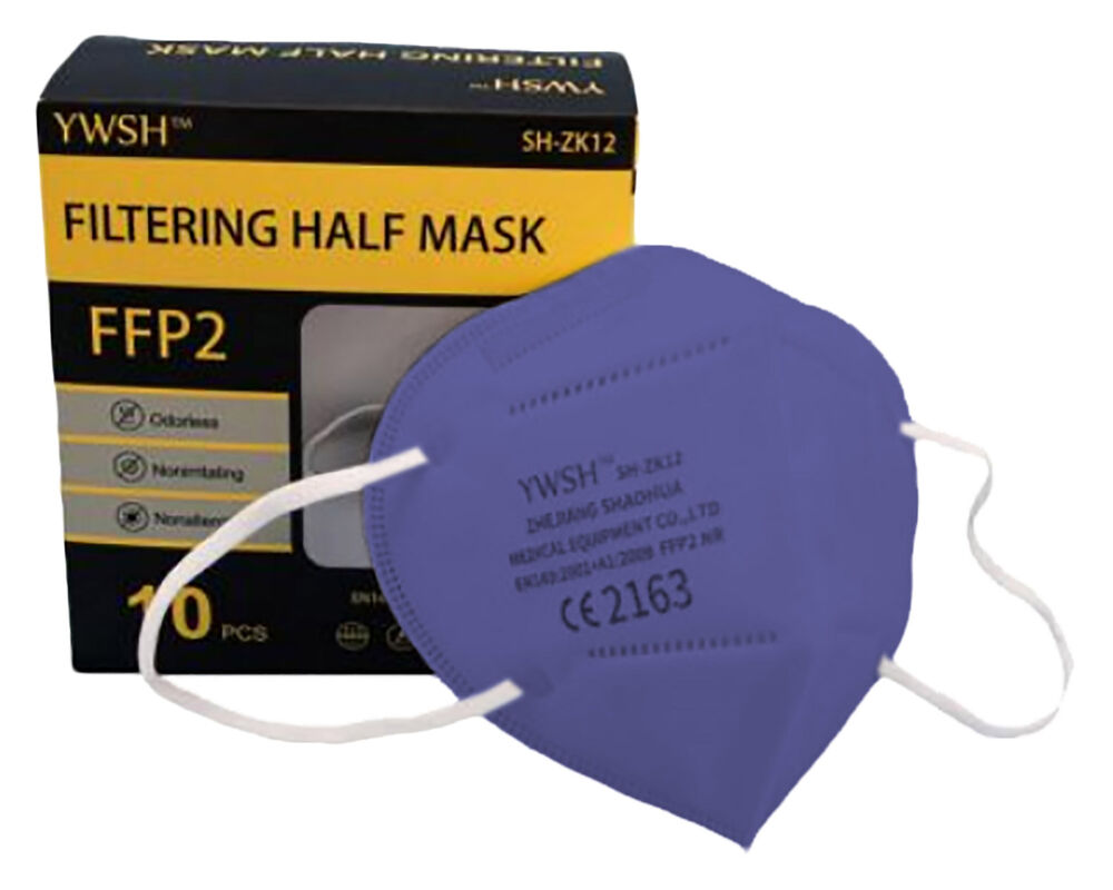 Mundschutzmasken FFP2 einzeln verpackt mit Nasenbgel violett- 10 Stk-