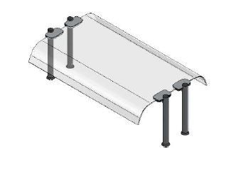 Oberbau  gewlbtes Glas  B 1445 x T 640 x H 385 mm unter ohne Kategorie