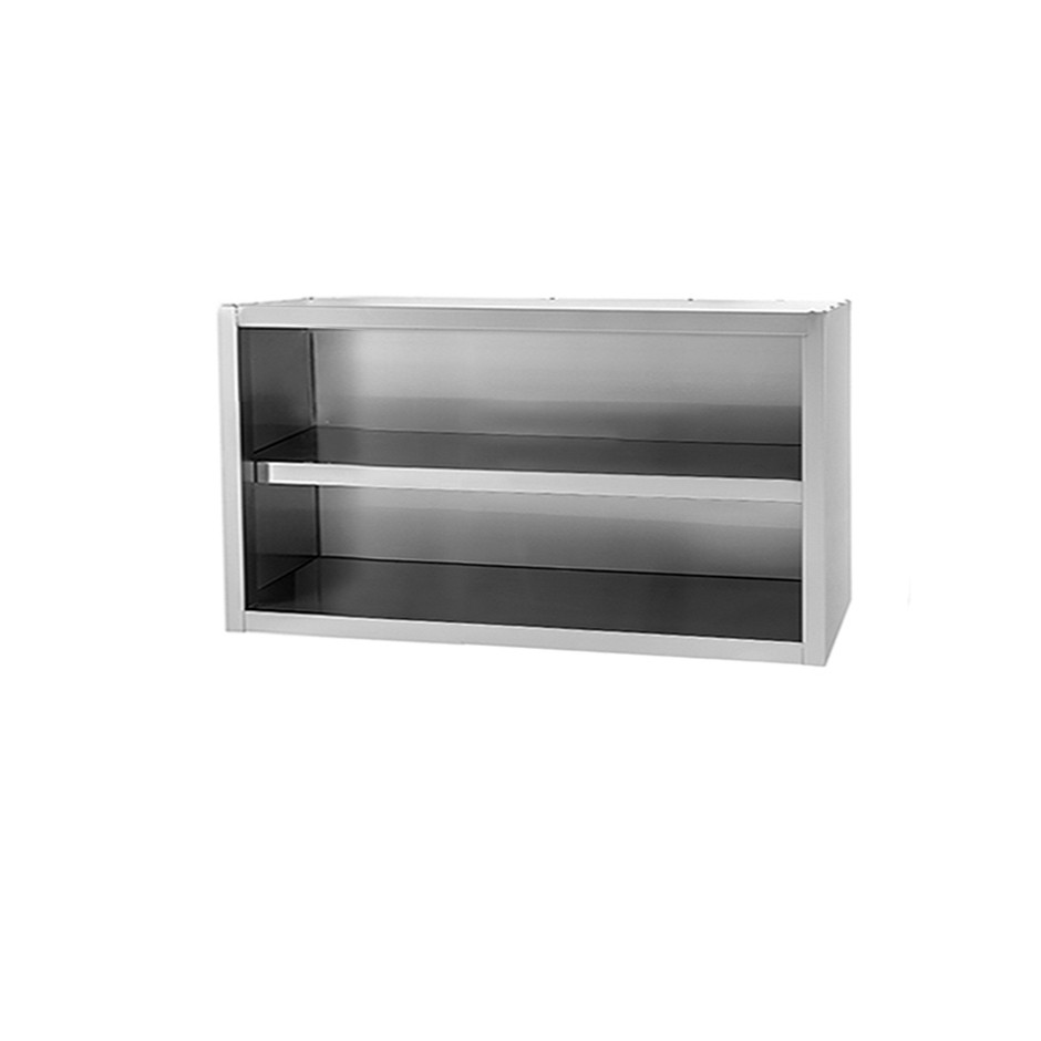 Offener Wandhngeschrank- Edelstahl- 1 Zwischenboden- B 1400 mm x T 400 mm x H 660 mm