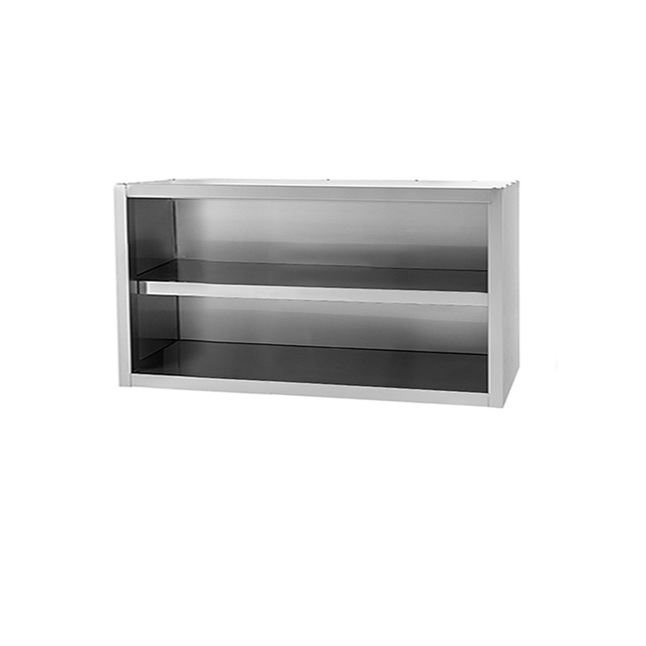 Offener Wandhngeschrank- Edelstahl- 1 Zwischenboden- B 1500 mm x T 400 mm x H 660 mm