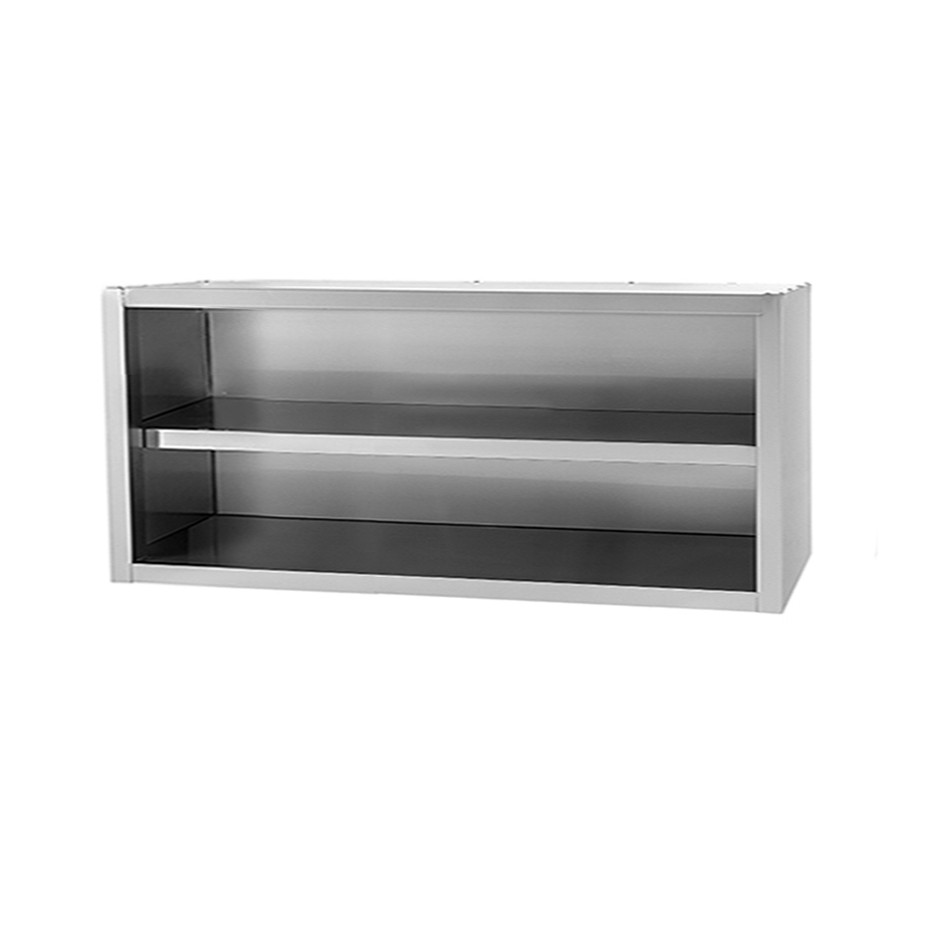 Offener Wandhngeschrank- Edelstahl- 1 Zwischenboden- B 2000 mm x T 400 mm x H 660 mm