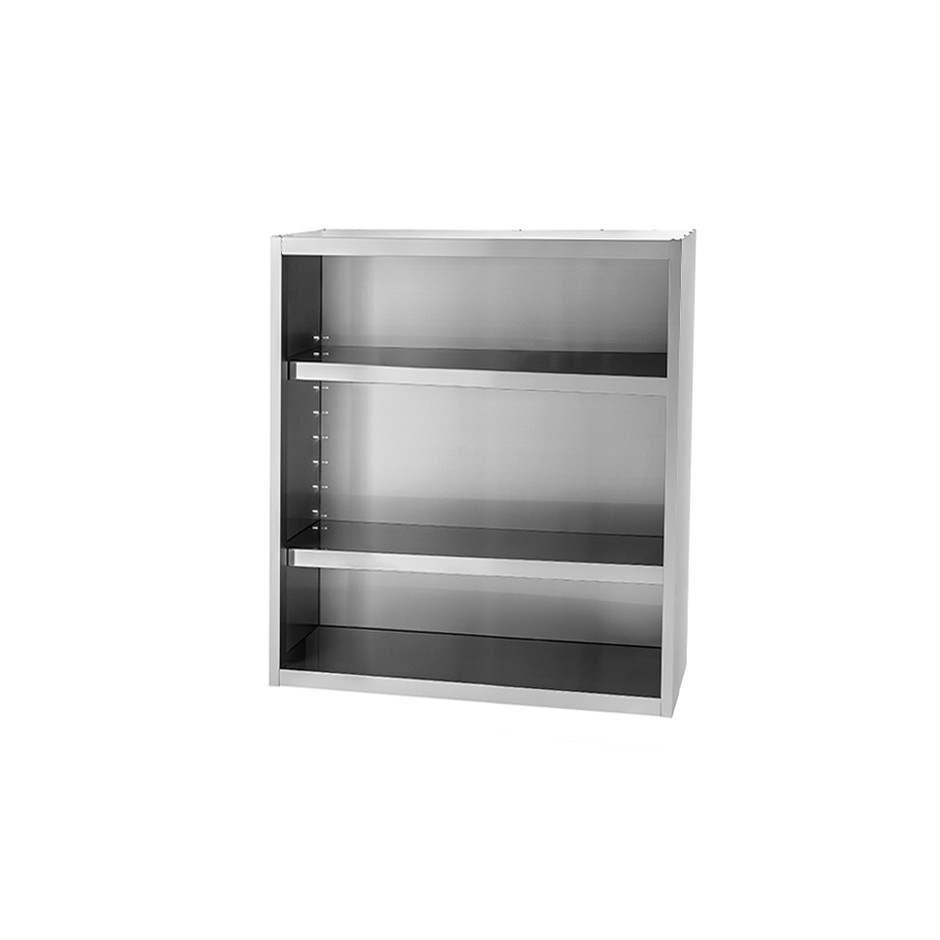 Offener Wandhngeschrank- Edelstahl- 2 Zwischenbden- B 700 mm x T 400 mm x H 1000 mm