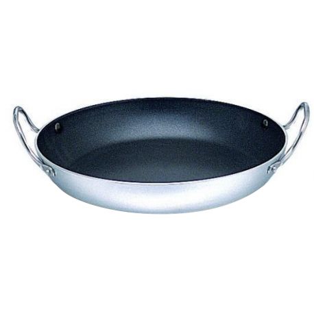 Paella Pfanne  Aluminium  Antihaftbeschichtung  Edelstahlgriffe  Durchmesser 40 cm- Hhe 6-5 cm unter Kchengerte > Kochtpfe > Tpfe und Pfannen aus Aluminium