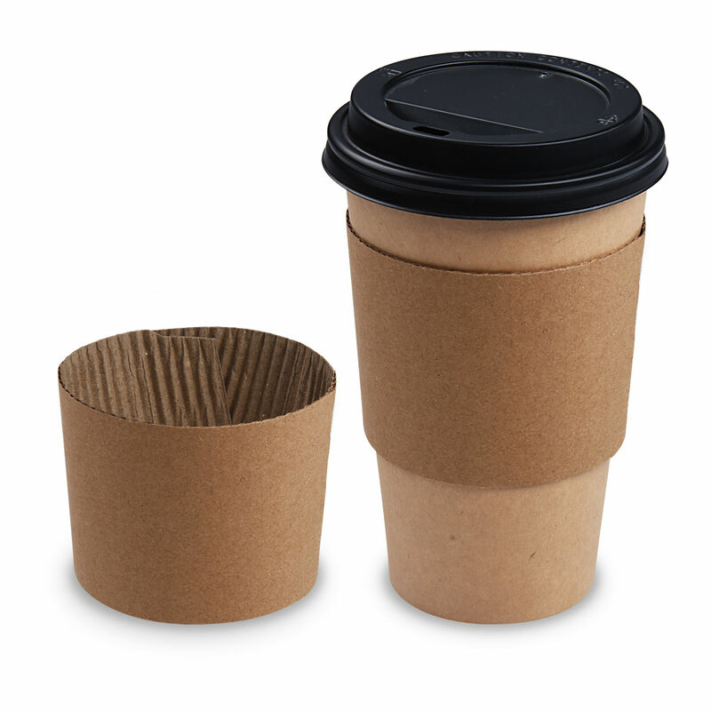 Papier-Manschette Isolierbanderolen Sleeves braun fr Becher O 90 mm- 100 Stk-
