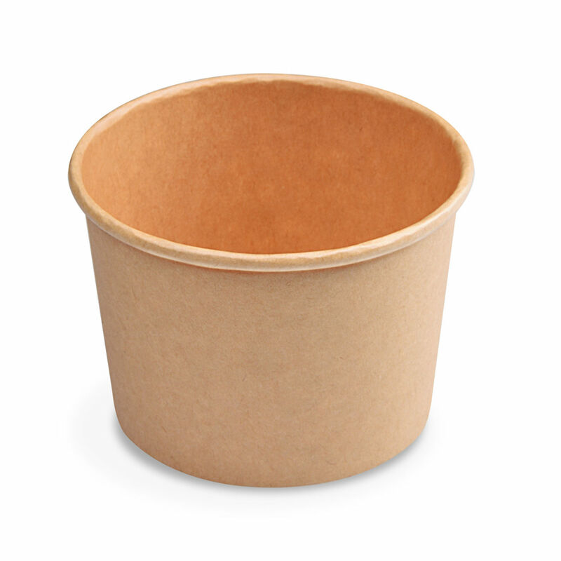 Papierbecher Feinkostbecher Eisbecher rund braun 500 ml O 11-5 cm- 50 Stk-