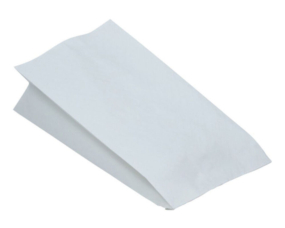 Papierbeutel fettdicht weiss ohne Druck- 10-5+5-5 x 24 cm- 100 Stk-