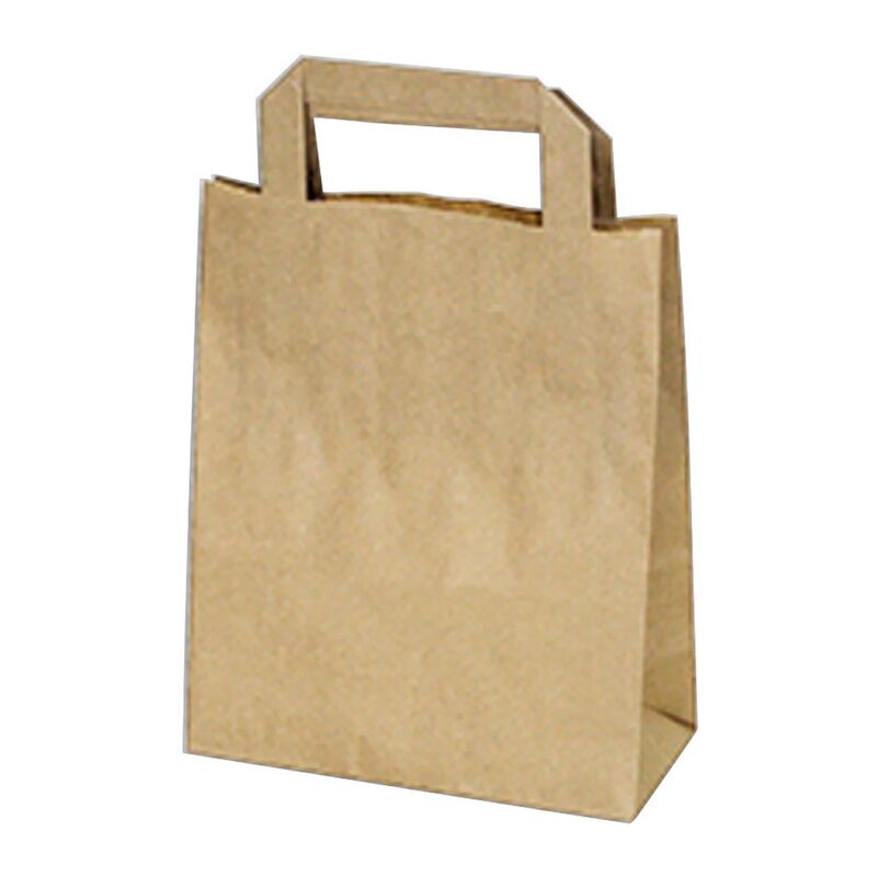 Papiertragetaschen 22 x 18 x 8 cm mit EAN-Code braun- 50 Stk-