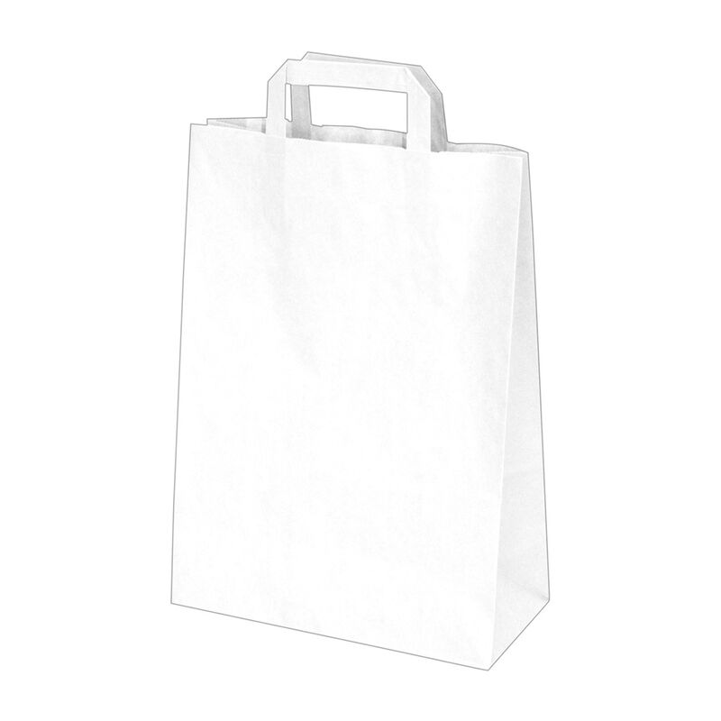 Papiertragetaschen 28 x 22 x 10 cm mit EAN-Code weiss- 50 Stk-