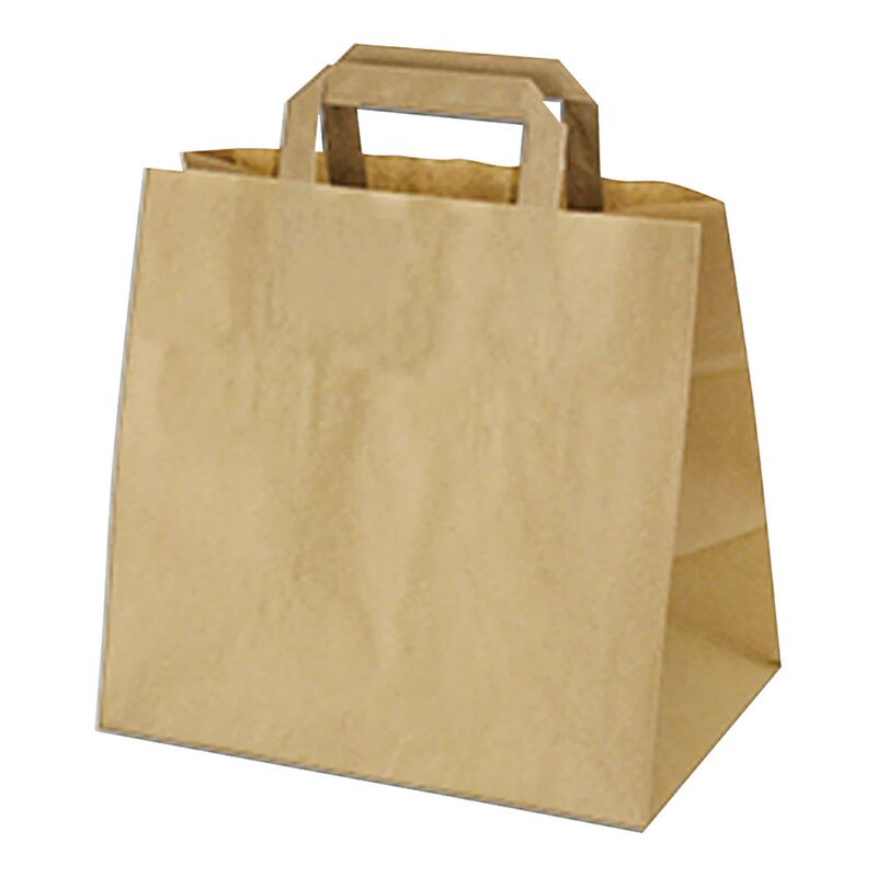 Papiertragetaschen 33 x 32 x 21 cm mit EAN-Code braun- 50 Stk-