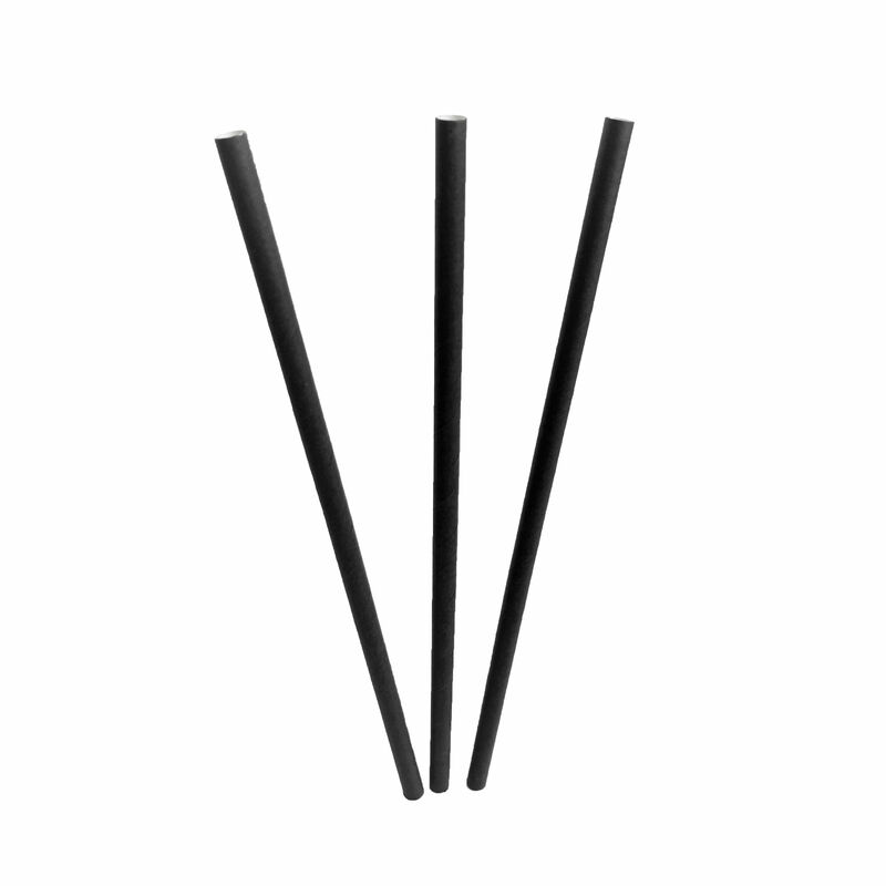 Papiertrinkhalme FSCR Papier Longdrink schwarz O 8mm 195 mm- 140 Stk-