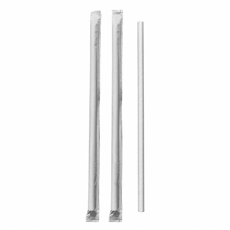 Papiertrinkhalme FSCR Papier Longdrink weiss O 6mm 195 mm- 250 Stk-