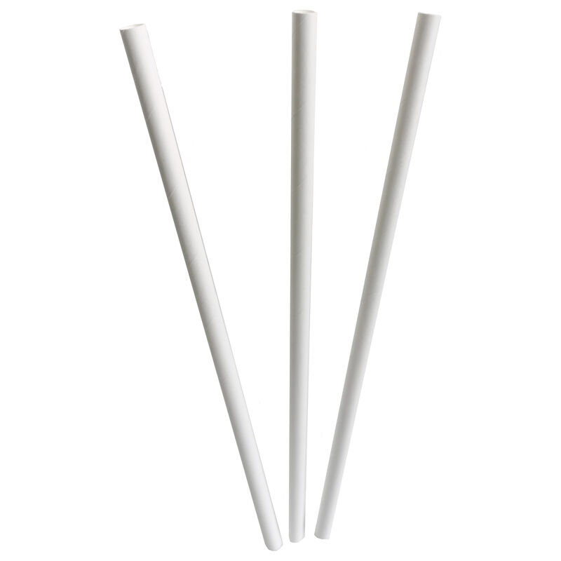 Papiertrinkhalme FSCR Papier Longdrink weiss O 8mm 195 mm- 140 Stk-