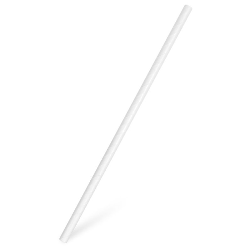 Papiertrinkhalme- JUMBO- weiss- 25 cm- O 8 mm- 100 Stk-