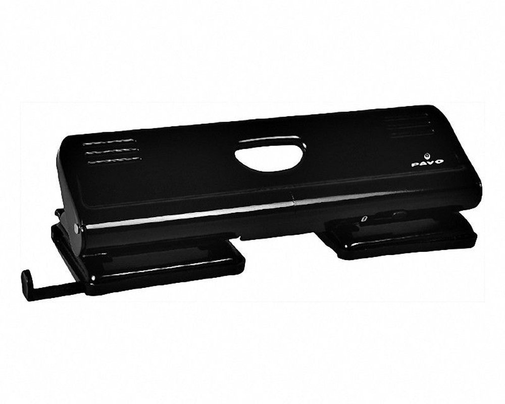 PAVO 4fach-Locher bis 22 Blatt- Doppel-Locher ENDURE aus Metall in Schwarz-