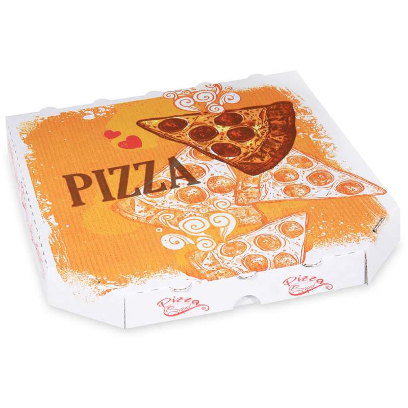 Pizzakarton aus Mikrowellpappe mit neutralem Motiv- 26 x 26 x 3 cm- 100 Stk-