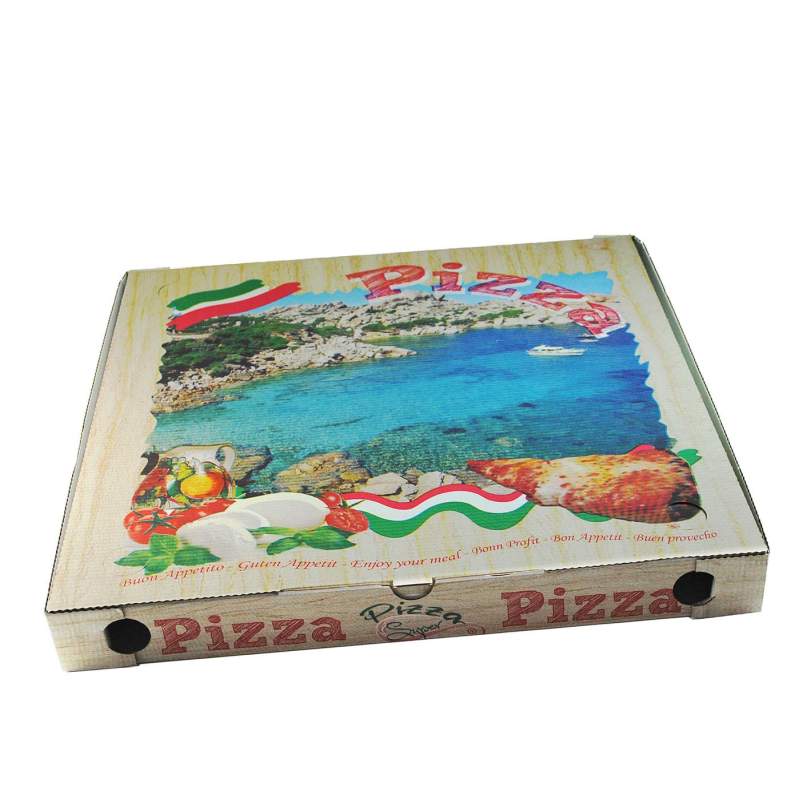 Pizzakarton aus Mikrowellpappe mit neutralem Motiv- 46 x 46 x 5 cm- 100 Stk-