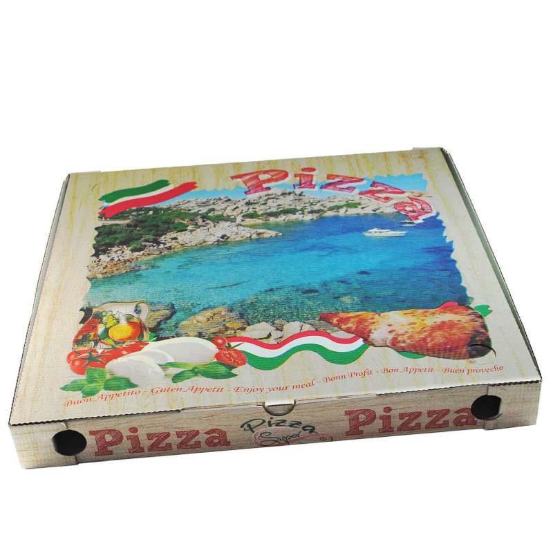 Pizzakarton aus Mikrowellpappe mit neutralem Motiv- 50 x 50 x 5 cm- 100 Stk-