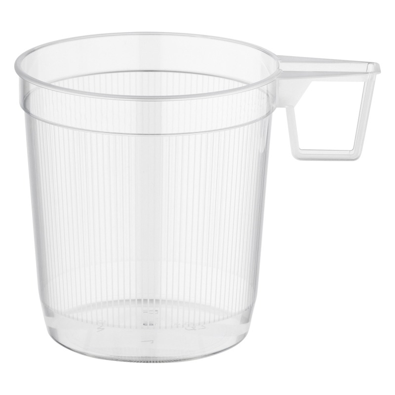 Premium Henkeltasse Kaffeetasse XXL 0-25l - 250ml glasklar transparent 40 Stk-