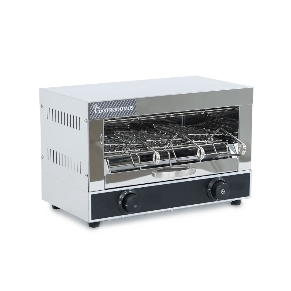 Professioneller Einphasen-Toaster- L 400 mm x P 300 mm x H 290 mm- 1700 W Leistung mit 3 Zangen und Zeitschaltuhr
